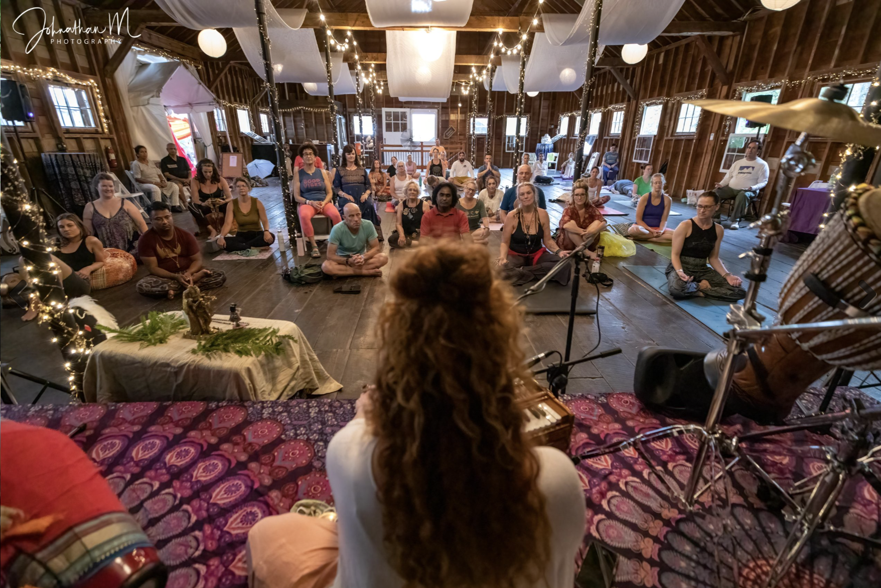 Bhakti in the big barn at The Om Festival